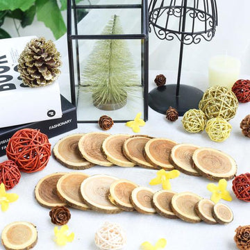 Rustic Cedar Wood Slices for Whimsical Wedding Table Scatters