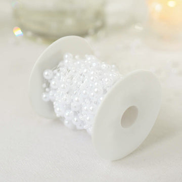 Enhance Your Decor with Faux Pearl String Beads Vase Filler Garland Roll