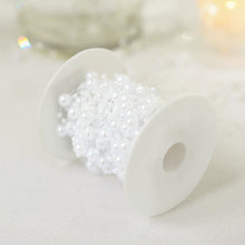 100ft | White Artificial DIY Craft Fishing Line Pearl Chains, Faux Pearl String Beads Vase Filler Garland Roll