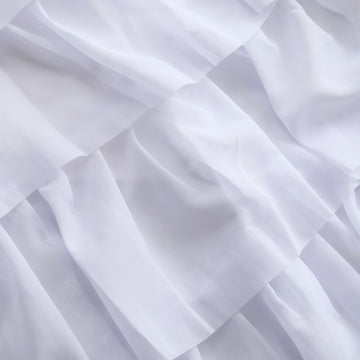 Versatile and Elegant: White Chiffon Ruffled Tutu Table Skirt