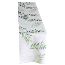 White Green Non-Woven Olive Leaf Print Table Runner, Spring Summer Kitchen Dining Table#whtbkgd