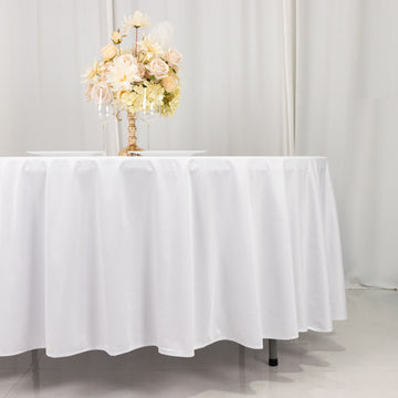 Elevate Your Table Setting with White Premium Scuba Round Tablecloth