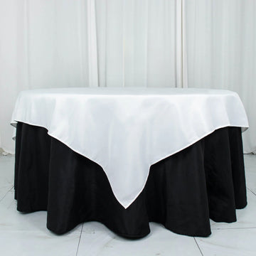 White Premium Seamless Polyester Square Table Overlay 220GSM 70"x70"