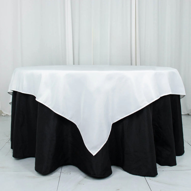 70inch White 200 GSM Seamless Premium Polyester Square Table Overlay
