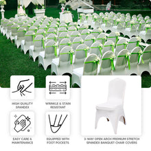 3-Way Open Arch White Premium Stretch Spandex Banquet Chair Cover, Wedding Chair Cover 160GSM