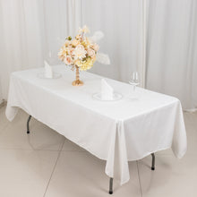 White 100% Cotton Linen Seamless Tablecloth 60 Inch x 102 Inch Rectangle