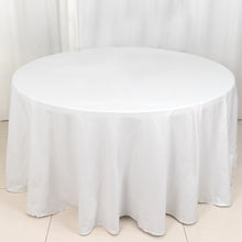 Round 100% Cotton Linen 120 Inch Seamless Tablecloth In White