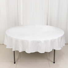 Round Seamless Tablecloth 90 Inch In White 100% Cotton Linen