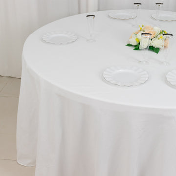 Enhance Your Event Decor with a White Round Cotton Linen Tablecloth