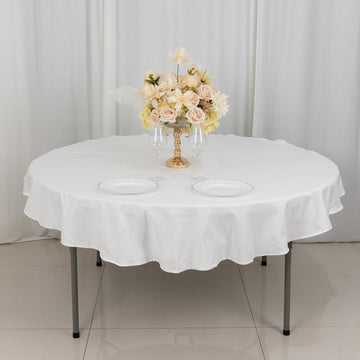 Dress Your Tables in Pure Elegance with the White Round Cotton Linen Tablecloth