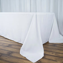 Rectangular Tablecloth 90 Inch x 156 Inch In White 190 GSM Premium Polyester Seamless