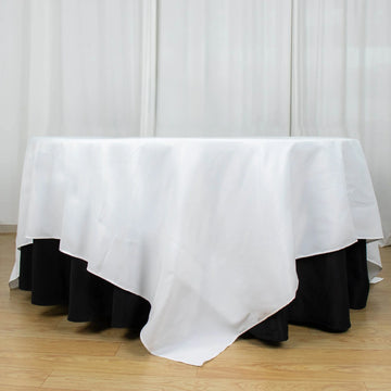 White Seamless Premium Polyester Square Table Overlay 220GSM 90"x90"