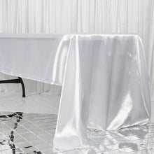 Rectangular White Satin Tablecloth 60 Inch x 126 Inch  