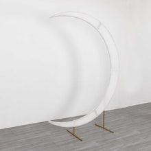 White Spandex Crescent Moon Chiara Backdrop Stand Cover, Custom Fitted Wedding Arch Cover