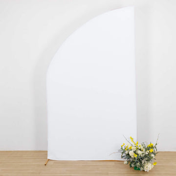 Elevate Your Wedding Decor with the White Spandex Fitted Chiara Backdrop Stand Cover