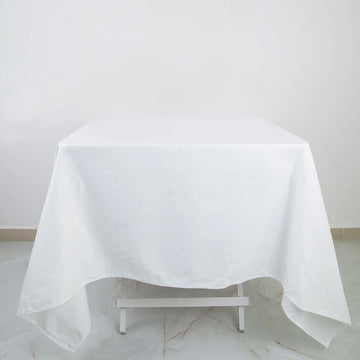 White Square 100% Cotton Linen Seamless Tablecloth 70"