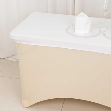 Create an Everlasting Impression with White Stretch Spandex Tablecloth