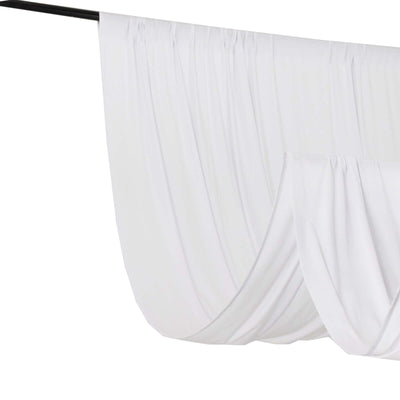 White draped fabric on a rod for elegant decor or photography