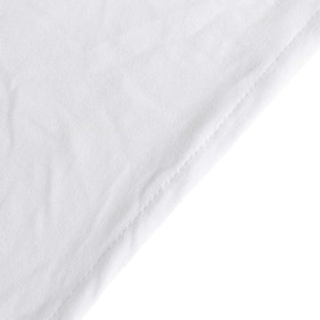 Elegant White Stretch Table Cloth With Foot Pockets