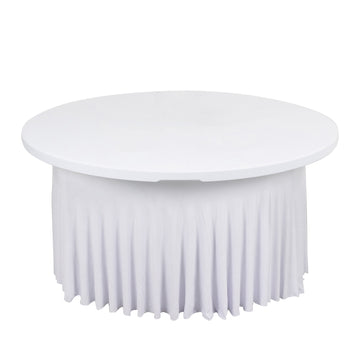 Durable White Round Table Cover Skirt
