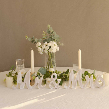 Versatile and Stylish Wedding Decor - Whitewashed Rustic Wooden "Mr & Mrs" Freestanding Letter Photo Props