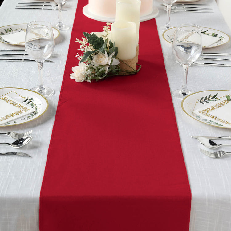 Wine Polyester Table Runner 12inch x 108inch
