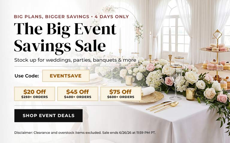 Make your big events even better with exclusive savings—get up to $75 off your purchase when you ...