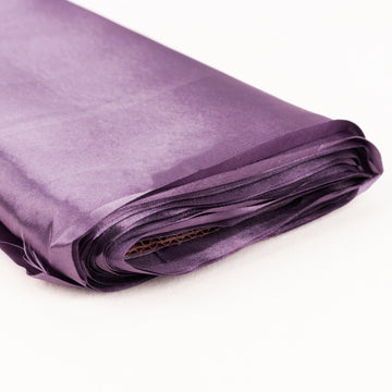 Elevate Your Event Decor with Violet Amethyst Satin Fabric