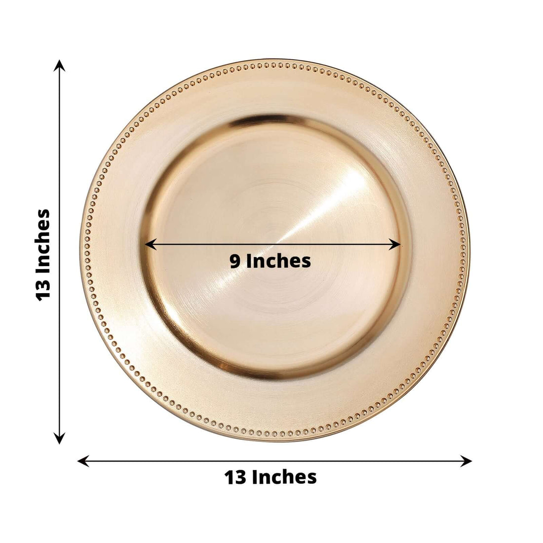 Metallic Gold Beaded Rim Charger Plates 6 Pack | eFavormart