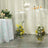 Clear acrylic display tables with floral arrangements for elegant events