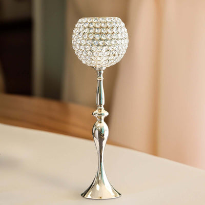 Acrylic Crystal Beaded Goblet Candle Holder 30" Gold - Majestic Flower Ball Centerpiece Stand for Wedding Party Event Decor