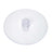 Clear plastic cake stand with central support.