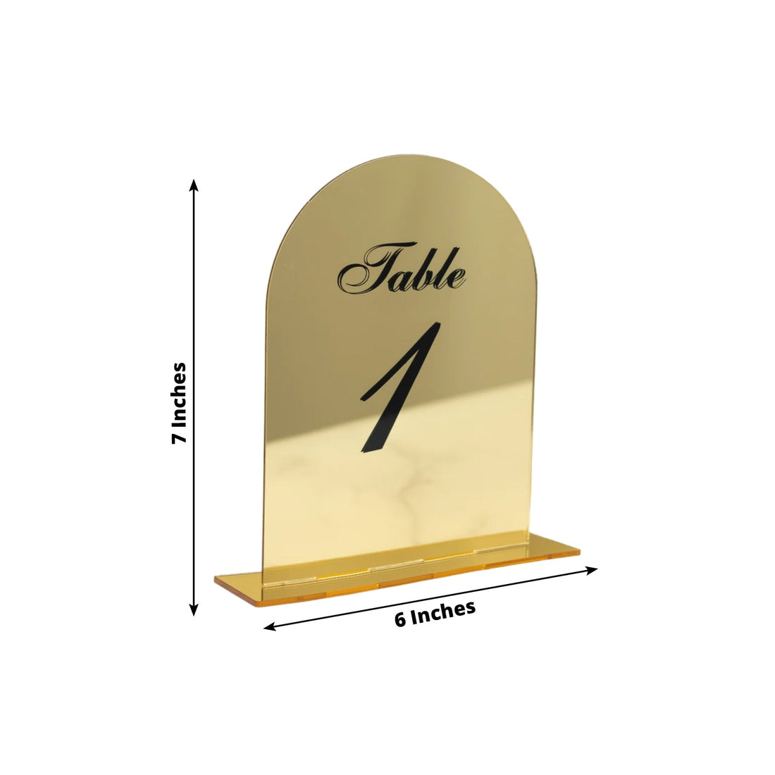 Gold Mirror Arch Wedding Table Numbers | eFavormart