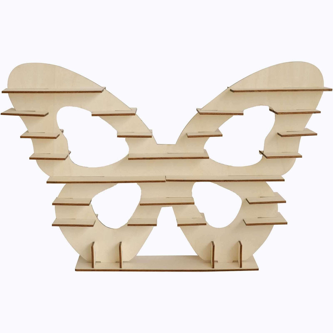 7-Tier Butterfly Wooden Dessert Display Stand Natural | eFavormart