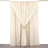 Cream curtain draped elegantly with a floral tieback on a white backdrop