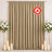 Beige flame-retardant curtain backdrop with floral stands and candle decor
