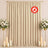 Beige flame retardant curtain with floral decor and candles backdrop