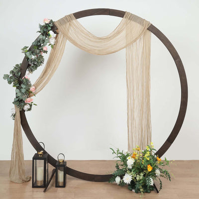 Beige Gauze Cheesecloth Draping Fabric Wedding Arch Decorations, Window Scarf Valance Drapes, Boho Arbor Long Curtain Panel 20ft