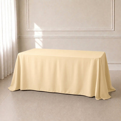 Polyester Rectangle Tablecloth 90"x132" Beige with Seamless Finish
