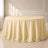 beige seamless round tablecloth on a table