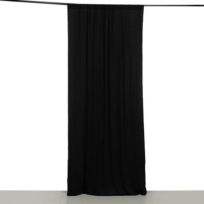 Black 4-Way Stretch Spandex Backdrop Drape Curtain, Wrinkle Free Event Divider Panel with Rod Pockets - 5ftx10ft