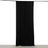 Black curtain draped elegantly on a rod against a plain backdrop