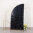 Black sequin backdrop with gold frame and floral arrangement at the base