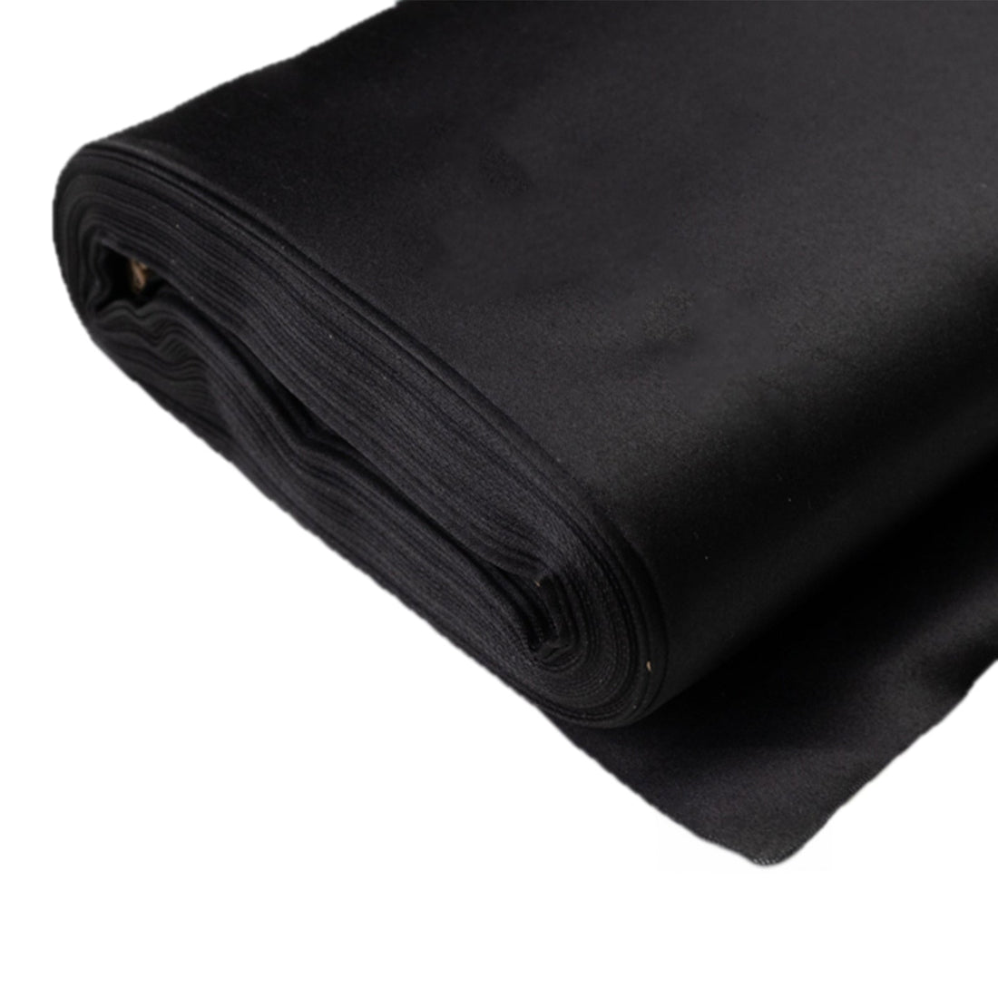 Black satin fabric roll for crafting and sewing projects