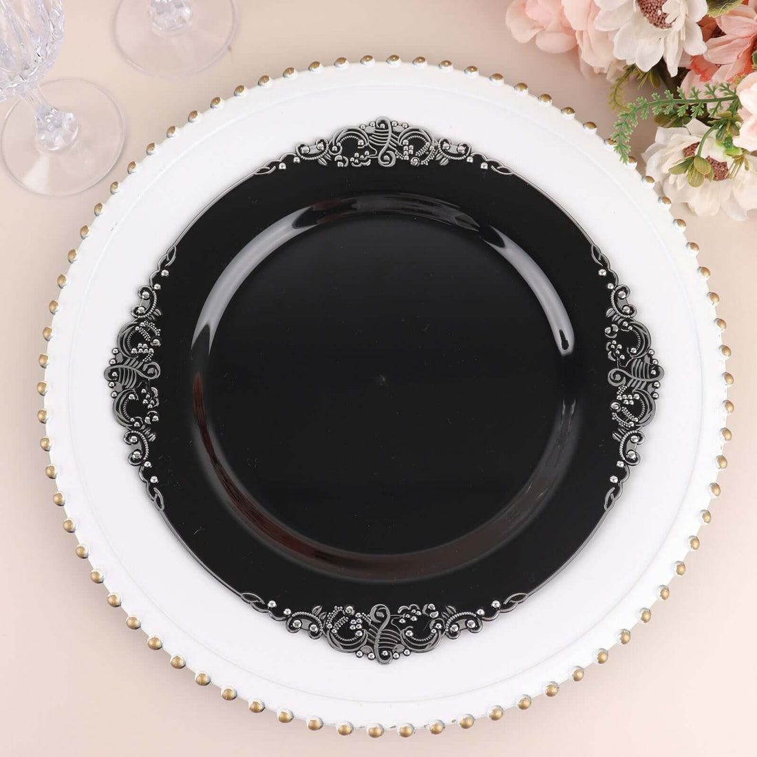Leaf Embossed Rim Plastic 10