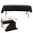 Black plastic tablecloth with box packaging for easy storage.