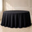 Black polyester round tablecloth with seamless finish for upscale decor.
