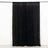 Black velvet curtain draped on a rod against a plain background