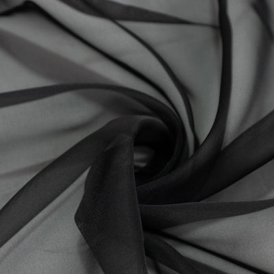 Black sheer mesh fabric texture with flowing folds, abstract close-up#whtbkgd