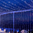 String lights hanging in a twilight setting, creating a magical ambiance.